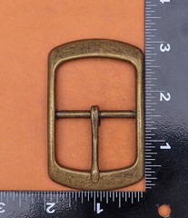 Antique Brass Center Bar Belt Buckle for Leather Belt Replacement Fit 40mm Strap