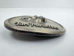 Turf Paradise Belt Buckle Horse Jockey Racing Vintage Metal Western Americana