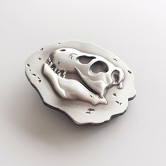 Antique Brushed Silver Dinosaur Bone Fossil Belt Buckle also Stock in the US