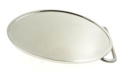 Shiny Chrome Oval Blank Metal Belt Buckle