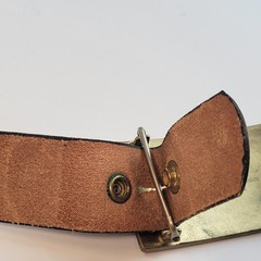 Kenneth Reid Vtg Wood Inlay Belt Buckle Albuquerque NM Mountain Unisex 36