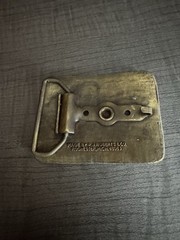 R.J. Roberts & Co. Chevrolet Logo Gold Tone Western Belt Buckle 1.5in Rect