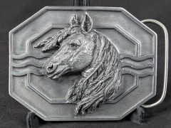Vintage 1988 Siskiyou Buckle Co Mighty Horse Belt Buckle Solid Pewter Made in…