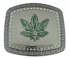 Marijuana Leaf Pot Hippie Stoner cannabis Weed Ganja Grass Herb Belt Buckle Goth
