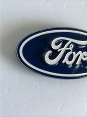 Ford Blue White Oval Metal Belt Buckle Cars Theme for Men Siskiyou F90