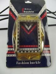 New Belt Buckle Fashion ROCAWEAR RW Light Up Gold Tone Chrome Rhinestones