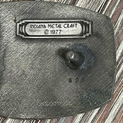 Tennis Rackets Belt Buckle Vintage 70s Indiana Metal Craft Pewter Crossing 1977