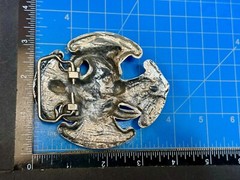 Many Skulls Maltese Iron Cross Artisan Cast? Awesome RARE Unknown! Belt Buckle
