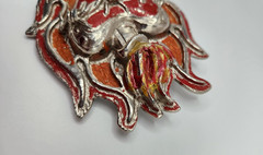HEAVY METAL MFG Belt Buckle Flaming Heart Barb Wire Made in USA HOT MESS See Pic