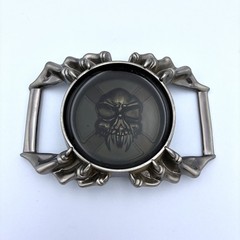 Skull Belt Buckle Black and Silver Tone