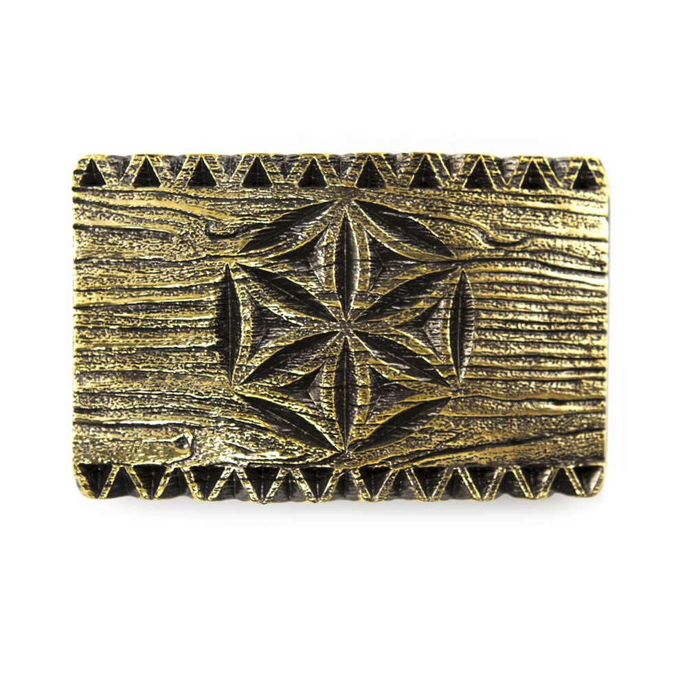 Brass belt buckle Engraved, Slavic sign, Ukrainian carvings style belt buckle