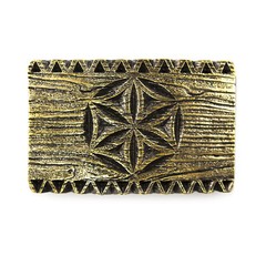 Brass belt buckle Engraved, Slavic sign, Ukrainian carvings style belt buckle
