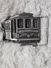 Vintage 1978 Indiana Metal Craft Cable Car Belt Buckle_Van Ness Ave California