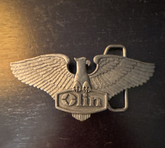 Olin Vintage Western Eagle Metal Belt Buckle Silver Tone Fits 2 in Belt