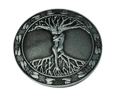 Belt Buckle Tree Of Life Odins Askr & Embla For 40mm Belt Pagan Norse Viking Uk