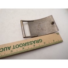 Levi Strauss & Co Vintage Belt Buckle Two Horse Logo Brass Made in USA Rectangle