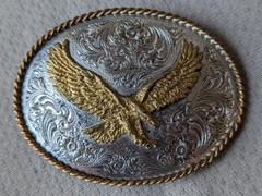 4&Prime; vintage MONTANA SILVERSMITHS silver plate EAGLE western RODEO cowboy