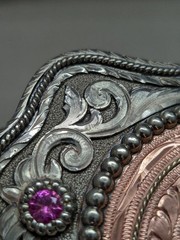 vintage RRR belt buckle OVERSIZED western cowboy BARAJAS rodeo ready ranchwear