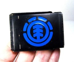 Element Skateboards Belt Buckle Black Painted Steel Blue Enamel Logo 2 5/8&Prime; NICE