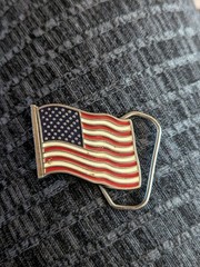 1991 Patriotic Flag Belt Buckle #1981 by The Great American Buckle Co. USA