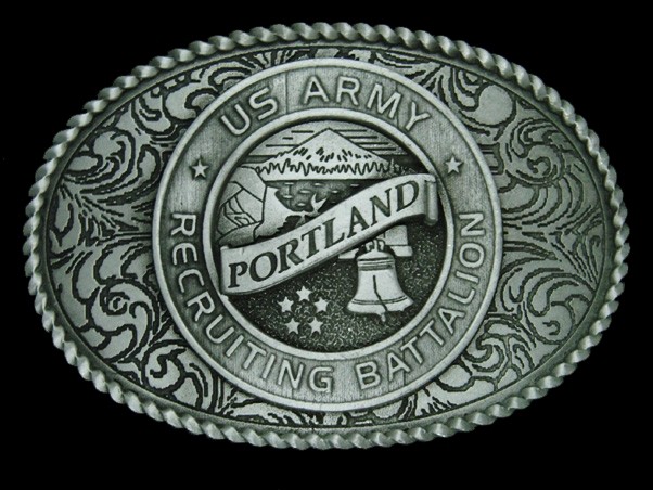 UC07170 *NOS* GREAT **US ARMY PORTLAND RECRUITING BATTALION** MILITARY BUCKLE