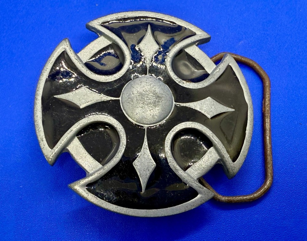Celtic Iron Cross Enameled Religious Gothic Punk Motorcycle Biker Belt Buckle