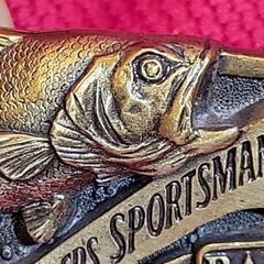 3&Prime; BELT BUCKLE Bass Anglers Sportsman Society VINTAGE B.A.S.S. Brass metal Fish