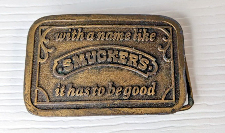 WITH A NAME LIKE SMUCKERS IT HAS TO BE GOOD BELT BUCKLE