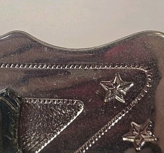 Vintage Mens Silver Metal Cowboy Boots Design Stars Buckle Chambers Belt Co USA