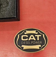 Vintage CAT Licensed Caterpillar Diesel Power Belt Buckle 1986 NIB NOS