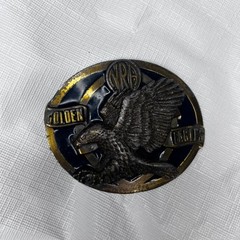 NRA Golden Eagles VTG Belt Buckle Brass USA Made Hunter National Rifle Assn