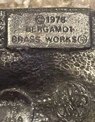 Vintage 1978 70s « 4×4 » 3D Pewter Jeep Bergamot Brass Works Belt Buckle J-39 READ