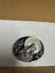 Vintage Howling Wolf Belt Buckle