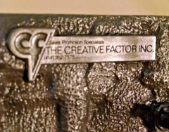 SNAP ON TOOLS BELT BUCKLE FELT POUCH PEWTER 3D RELIEF CREATIVE FACTOR #890574.