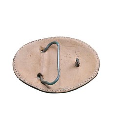 Western Style Men&rsquo;s Belt Buckle Brown Leather White Embroidered Horses