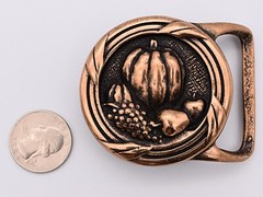 Tech Ether Guild « Harvest » 1970s Solid Brass Vintage Hippie Belt Buckle