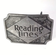 Reading Lines RR Buckle « Finest Antique Finish » Approx. 3¼ »x 2¼ » Pewter Vintage