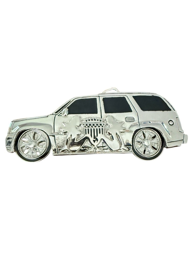 Spinner Belt Buckle Utility Car SUV Wheels Spins Silver Metal Mud Flap Girls New