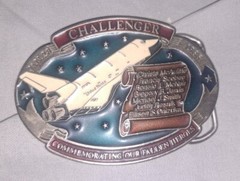 Vintage NASA Space Shuttle CHALLENGER Jan 28 1986 Commemorative Belt Buckle