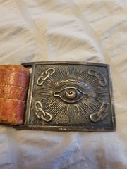 1900&rsquo;s Odd Fellows Belt Buckle Antique Eye of Providence Art Vintage USA JAPAN