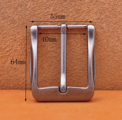 40mm Antique Silver Casual Men Pin Waist Leather Single Prong Clips Belt Buckle