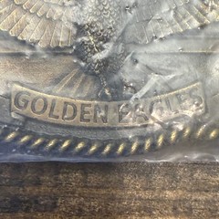 NRA Golden Eagles Belt Buckle Brass Tone Eagle Made in USA New in Bag, Vintage