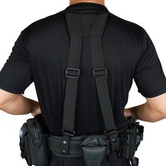 KUNN Tactical Suspenders Police Duty Belt Harness for Men,1.5 Black, Black