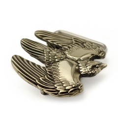 German silver belt buckle Fighting Falcon, Hunting falcon sculptural belt buckle
