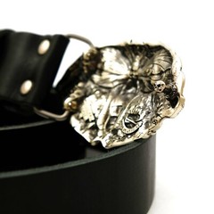 German silver belt buckle Cerberus, Animal buckle, Three headed dog, Hell dog