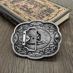 Celtic Cross Horse Religious Belt Buckle Western Cowboy for Men Leather Snap