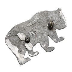 Vintage Pewter Grizzly Bear Belt Buckle Detailed Walking Wildlife Western Lodge