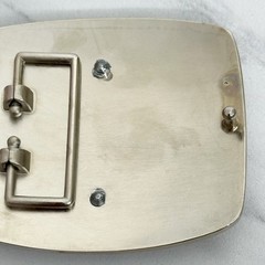 I Letter Initial Monogram Silver Tone Belt Buckle 3.16&Prime; x 2.78&Prime;