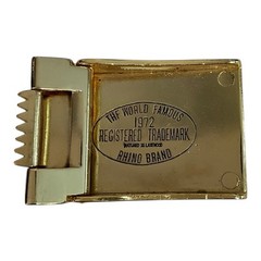Vintage Mark Echo The World Famous Rhino Brand 1972 Belt Buckle 1990&rsquo;s Gold OS