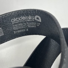 AKADEMIKS Black Belt With AKS Buckle Silver Color Vintage